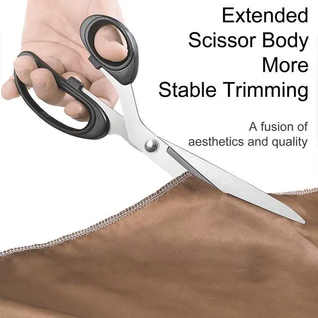 Alt view image 4 of 7 - 10-Inch All-Purpose Sharp Fabric Scissors - Heavy-Duty Stainless Steel Professional Shears for Cutting Clothes, Leather - Ideal for Tailor, Home, Office Use.
