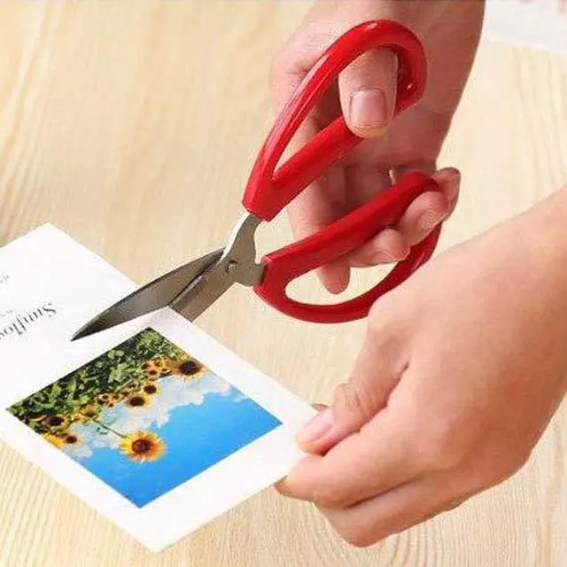Alt view image 3 of 7 - Hometeq 6" Scissors Multi-Purpose Stainless Steel Sharp Scissors with Red Handle - Perfect for Cutting