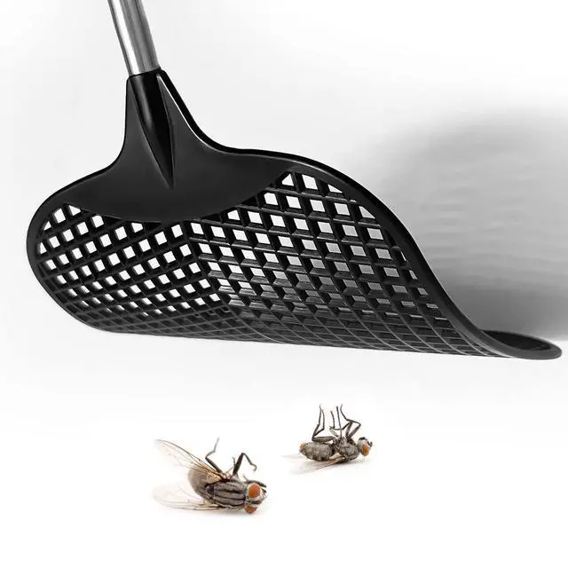 Alt view image 4 of 6 - Fly Swatter, Flexible and Durable Telescopic Stainless Steel Retractable Handle Manual Fly swatters for Home,Garden,Classroom and Office (2Pcs Black& Blue)