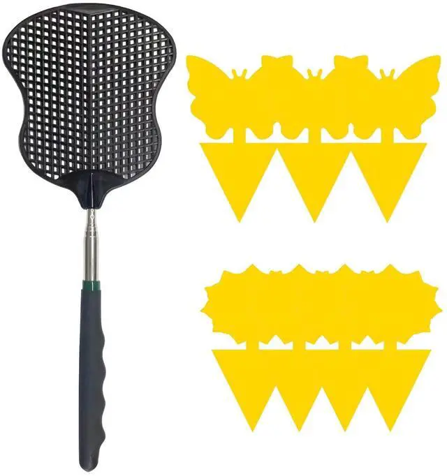 Main image of Fly Swatter 1 PCS, Durable Heavy Duty Plastic Fly Swatters, Stainless Steel Telescopic FlySwatter for Indoors/Outdoor/Kitchen/Garden,Black (10040-01*L06)