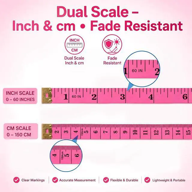 Alt view image 2 of 7 - Tape Measures 24 Pack, Soft Measuring Tape Bulk for Body Sewing Tailor Cloth, Flexible Fabric Tape Measure for Body Measurements, Double Scale 150cm/60inch Waist Measuring Tape