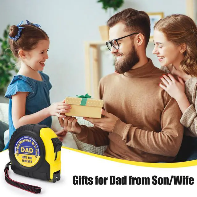 Alt view image 7 of 7 - Fathers Day Dad Gifts from Son Tape Measure 25ft Birthday Gifts for Husband | Stocking Stuffers for Dad Measuring Tape Measure 50ft Retractable from Son Kids Wife Engraved Digital Measurement Tape