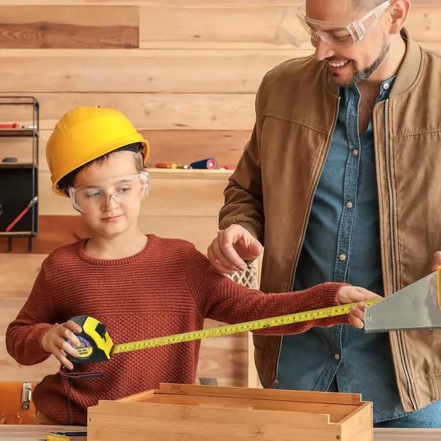 Alt view image 6 of 7 - Fathers Day Dad Gifts from Son Tape Measure 25ft Birthday Gifts for Husband | Stocking Stuffers for Dad Measuring Tape Measure 50ft Retractable from Son Kids Wife Engraved Digital Measurement Tape