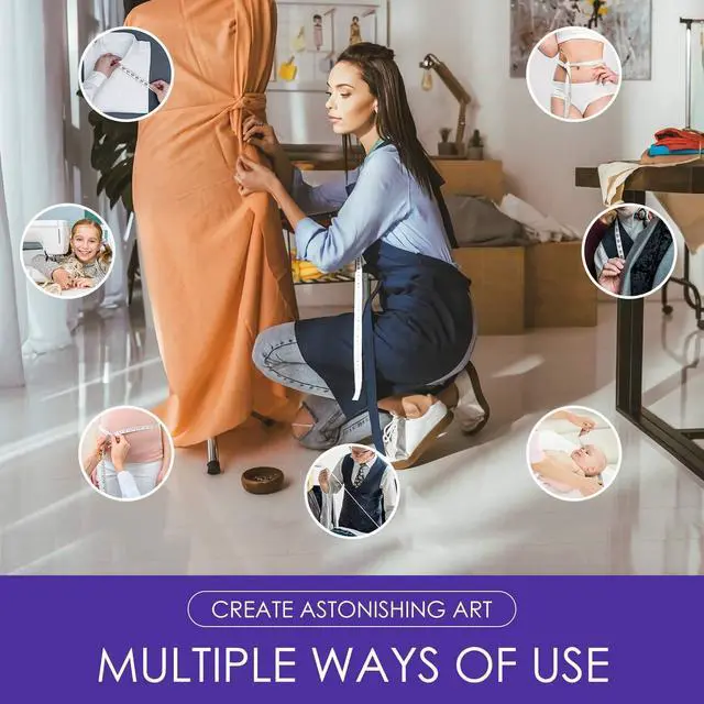 Alt view image 3 of 4 - Tape Measure, Soft Tape Measure 60" Double Scale Body & Sewing,150cm | Flexible, soft tape with dual inch/cm scale ideal for body, sewing, tailoring & waist measurements. Lightweight & portable