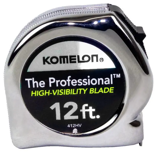 Alt view image 2 of 2 - 412HV High-Visibility Professional Tape Measure, 12-Feet by 5/8-Inch, Chrome, Yellow, 12ft - Blade