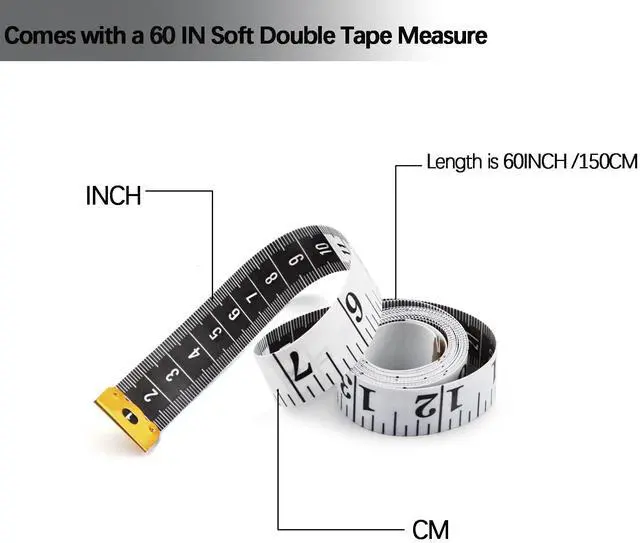 Alt view image 3 of 7 - 3 Pack Tape Measures Retractable Measuring Tape for Body, 60-Inch 1.5 Meter Dual Sided Flexible Ruler for Craft Fabric Cloth Sewing Tailor Weight Loss Body Measuring Tape (Macaron Blue, Pink, Green)