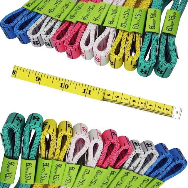 Main image of 24 Pcs Double-Scale 60-Inch/150cm Soft Tape Measure Ruler Bulk for Sewing Tailor Cloth Weight Loss Medical Body Measurement Sewing Supplies Knitting Projects - 6 Colors