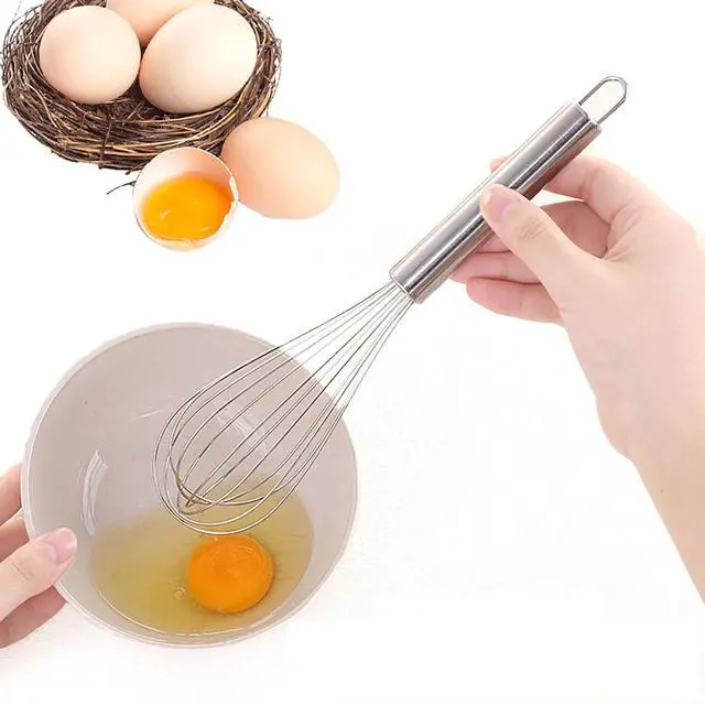 Alt view image 3 of 4 - Manual Egg Whisk, 2 Pcs 6 Inch Long Stainless Steel Egg Beater for Bread, Cake and Cooking (6 inch)