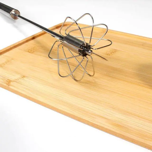Alt view image 5 of 7 - Upgraded Manual Stainless Steel Hand Whisk Semi-Automatic Egg Beater and Mixing Tool for Effortless Whisking, Scrambling, Stirring, and Blending in Baking and Cooking Tasks (12 in)