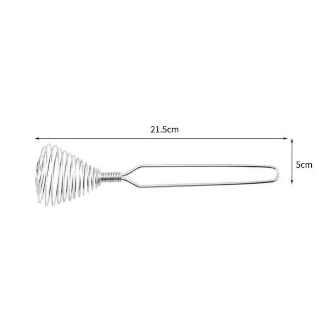 Alt view image 2 of 6 - Mini French Spring Whisk,Stainless Steel Manual Eggbeater Hand Egg Mixer Whisk Blender Stirring Beater Cream Frother Flour Stirrer for Kitchen