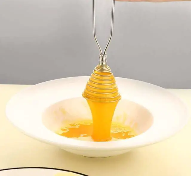 Alt view image 3 of 6 - Mini French Spring Whisk,Stainless Steel Manual Eggbeater Hand Egg Mixer Whisk Blender Stirring Beater Cream Frother Flour Stirrer for Kitchen