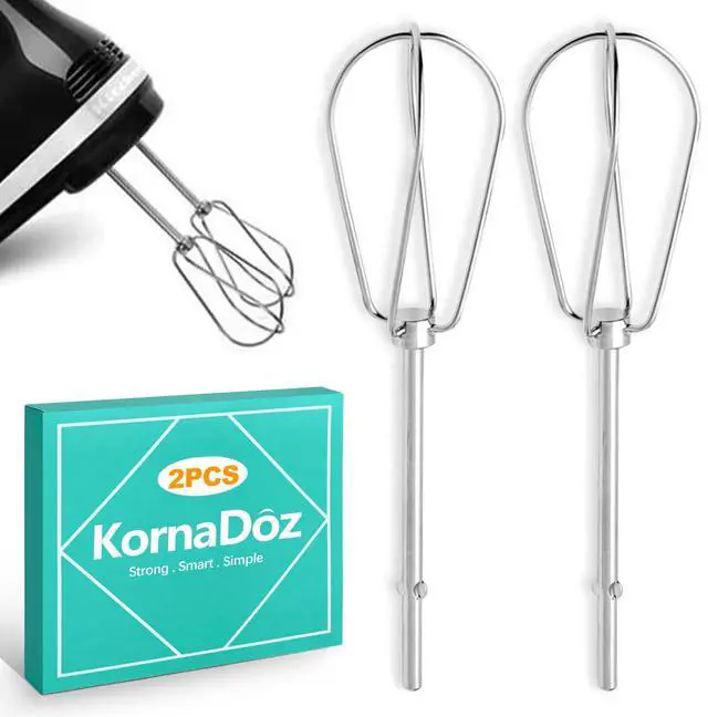 Main image of 2 Pack Heavy Duty Stainless Steel Hand Mixer Beaters, Replacement Attachments for 9-Speed Electric Handheld Mixers, Turbo Whisk Accessories for Baking, Cooking & Whipping Cream
