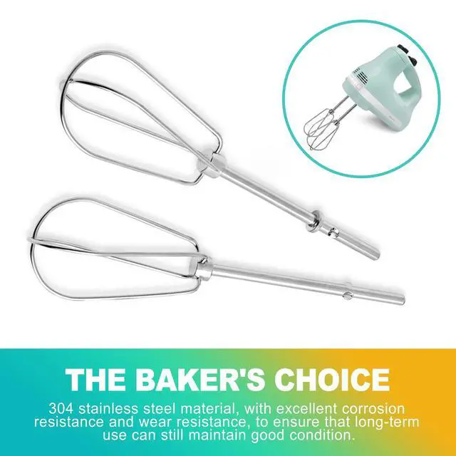 Alt view image 4 of 6 - 2 Pack Heavy Duty Stainless Steel Hand Mixer Beaters, Replacement Attachments for 9-Speed Electric Handheld Mixers, Turbo Whisk Accessories for Baking, Cooking & Whipping Cream