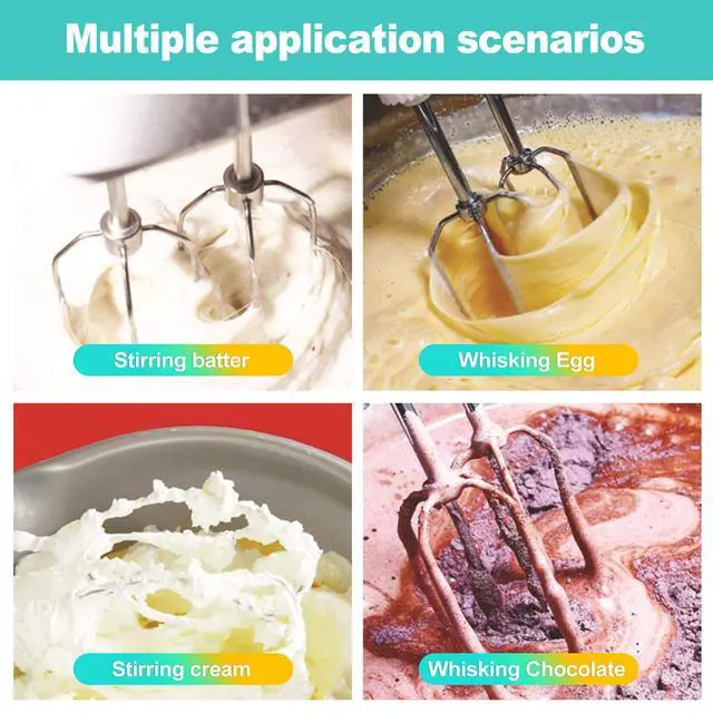 Alt view image 6 of 6 - 2 Pack Heavy Duty Stainless Steel Hand Mixer Beaters, Replacement Attachments for 9-Speed Electric Handheld Mixers, Turbo Whisk Accessories for Baking, Cooking & Whipping Cream