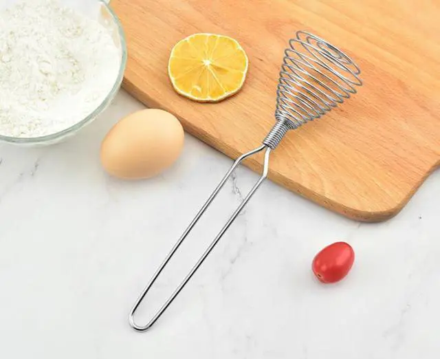 Alt view image 6 of 6 - Mini French Spring Whisk,Stainless Steel Manual Eggbeater Hand Egg Mixer Whisk Blender Stirring Beater Cream Frother Flour Stirrer for Kitchen