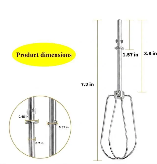 Alt view image 3 of 7 - 2-Pack Stainless Steel Whisks for KitchenAid Hand Mixers | Rust-resistant; Easy snap-in installation; Ideal for whipping eggs, heavy cream & cake batter; Dishwasher safe