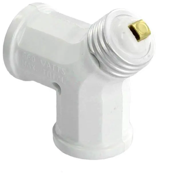 Main image of 15-Amp 660-Watt Twin Light-Socket Adapter, 128-W, White