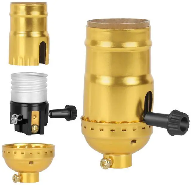 Main image of 2-Way Lamp Socket Replacement, E26 UL Listed Turn Knob Socket | UL Listed E26 Replacement Socket With Turn Knob Switch for Reliable Lamp Repairs, DIY Projects & Vintage Restoration