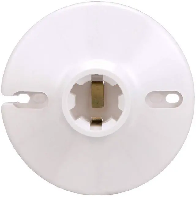 Main image of S1174W-SP-L 660-Watt, 250-Volt Plastic One Piece Keyless Switch Ceiling Receptacle Lamp Holder, White