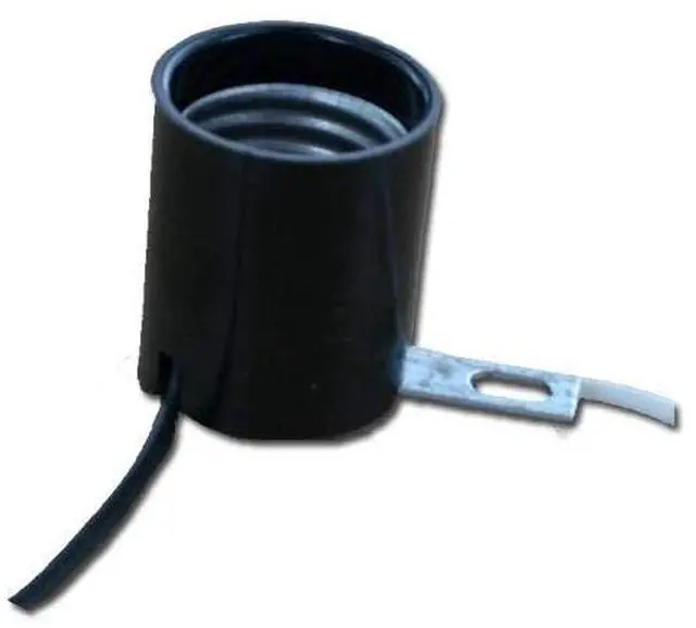 Main image of 2052-13 Medium Base, One-Piece, Keyless, Incandescent, Phenolic Lampholder, Bracket Mount, Single Circuit, Back Wired, Black
