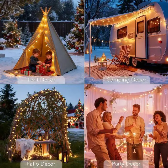 Alt view image 5 of 7 - Solar String Lights Outdoor Waterproof IP65 9.3 Feet Patio Lights with 20 LED Crystal Globe Hanging Light for Backyard Porch Balcony Party Decor, Wedding,Party,Camping (Warm White)