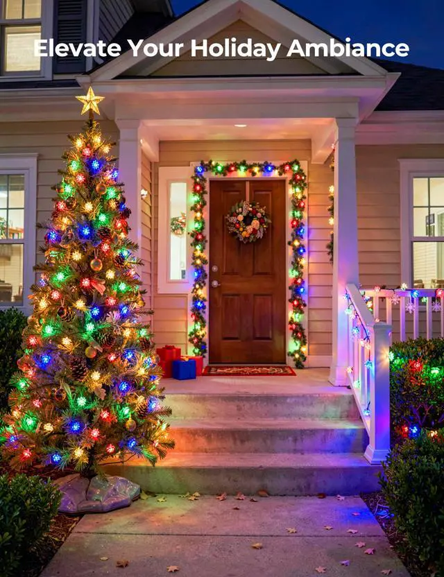 Alt view image 2 of 7 - 50 LED Flower Solar String Lights Outdoor Waterproof, Multicolor | Solar Powered Fairy Lights with 8 Modes for Garden Fence Yard Patio Christmas Tree Party Wedding Decor