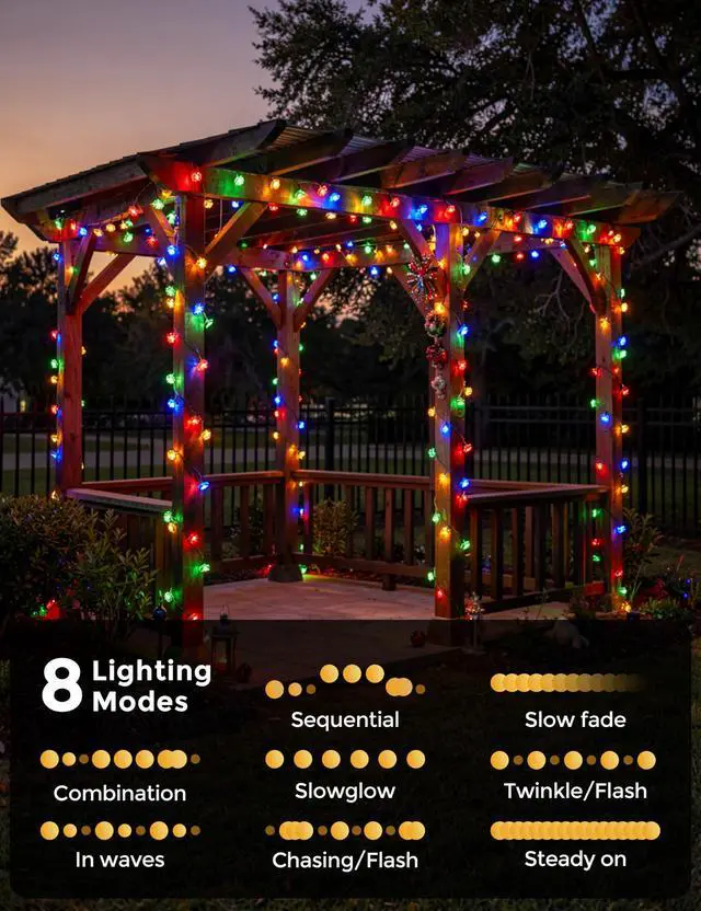 Alt view image 5 of 7 - 50 LED Flower Solar String Lights Outdoor Waterproof, Multicolor | Solar Powered Fairy Lights with 8 Modes for Garden Fence Yard Patio Christmas Tree Party Wedding Decor