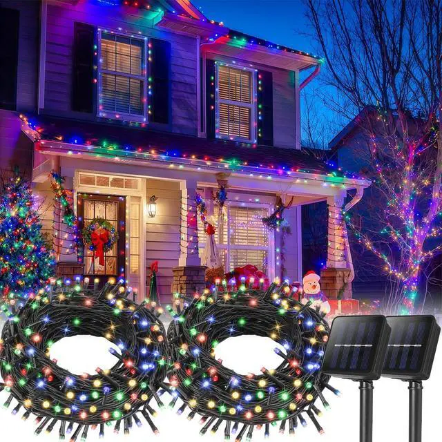 Main image of 2 Pack Solar String Lights for Outside,Each 33Ft 100 LED Solar String Lights Outdoor Waterproof with 8 Modes,Solar Lights Outdoor for Patio, Garden, Tree, Party Decor-Multicolor