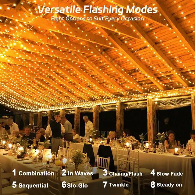 Alt view image 4 of 6 - Solar Fairy Lights Outdoor Waterproof,16.4ft 50LED Solar String Lights for Outside 8 Modes for Patio Backyard Garden Deorations Warm White 1 Pack