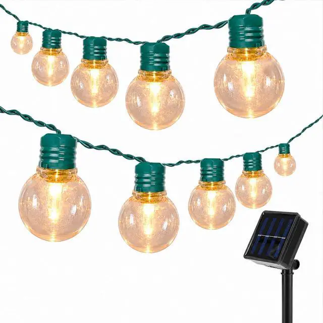 Main image of Solar String Lights Outdoor Waterproof, 15FT Clear Patio Lights | 25 LED Shatterproof Bulbs, Auto On/Off, Solar Hanging Lights for Backyard Garden Party Christmas Decor