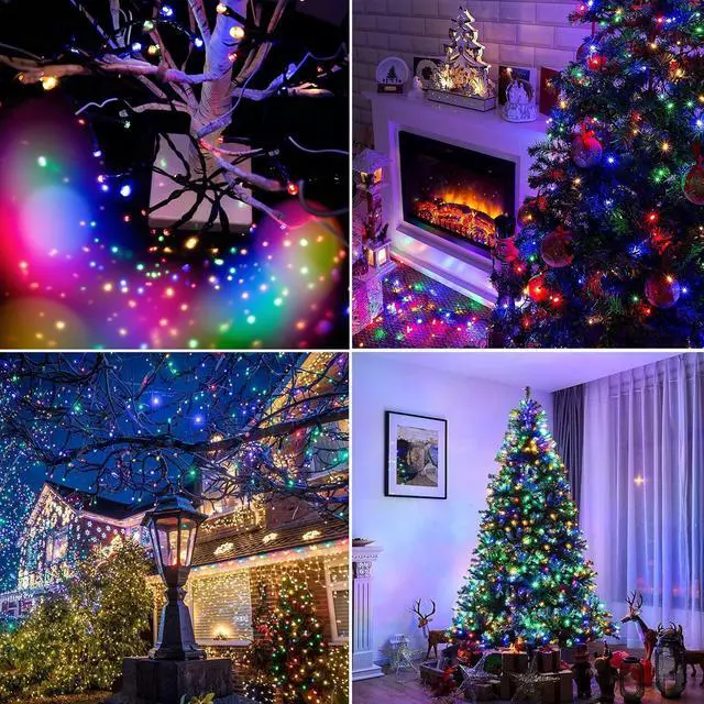 Alt view image 4 of 7 - 40ft Solar Multicolor String Lights Outdoor | 8 Led Lighting Modes four colors waterpoof for Outside,Garden,Courtyards,Trees Decor
