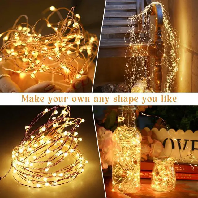 Alt view image 3 of 7 - 200 LED 72Ft Solar String Lights for Outside, Solar Fairy Lights for Outside Waterproof with 8 Modes, Solar Lights outdoor for Tree Garden Christmas Party Wedding Decor Warm White