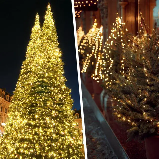 Alt view image 5 of 7 - 200 LED 72Ft Solar String Lights for Outside, Solar Fairy Lights for Outside Waterproof with 8 Modes, Solar Lights outdoor for Tree Garden Christmas Party Wedding Decor Warm White