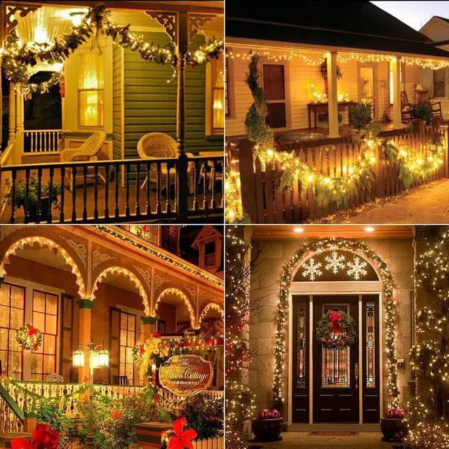 Alt view image 4 of 7 - Solar Fairy Lights Outdoor, 2 Pack 200 LED 66FT Solar String Lights | 8 Mode; Warm White; Waterproof; Twinkle Solar Powered Lights Outside Starry Mini Light String for Christmas Garden Party Tree