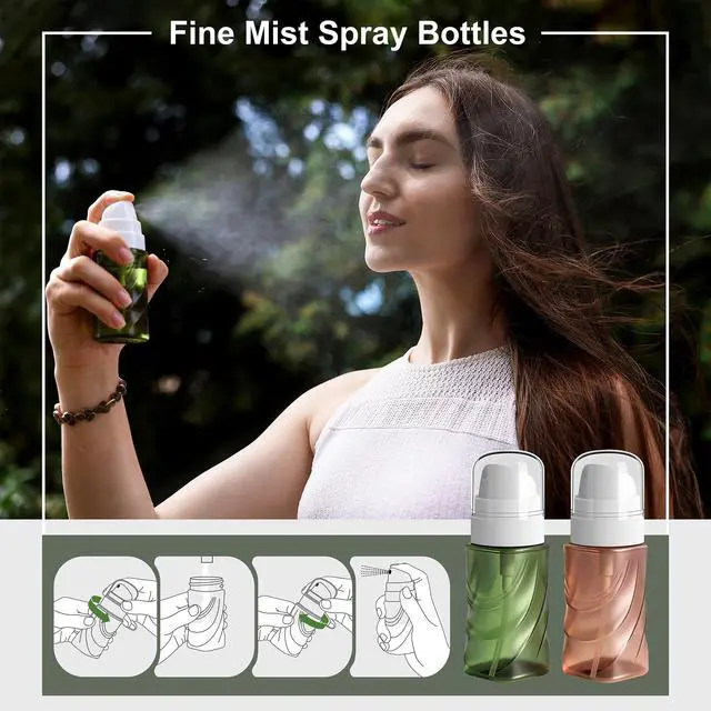 Alt view image 5 of 7 - 2 Pack Small Spray Bottle 2oz/60ml, Travel Size Mini Fine Mist Spray Bottles, Plastic Leakproof & Refillable Empty Spray Bottle for Hair, Face, Plant and Cleaning