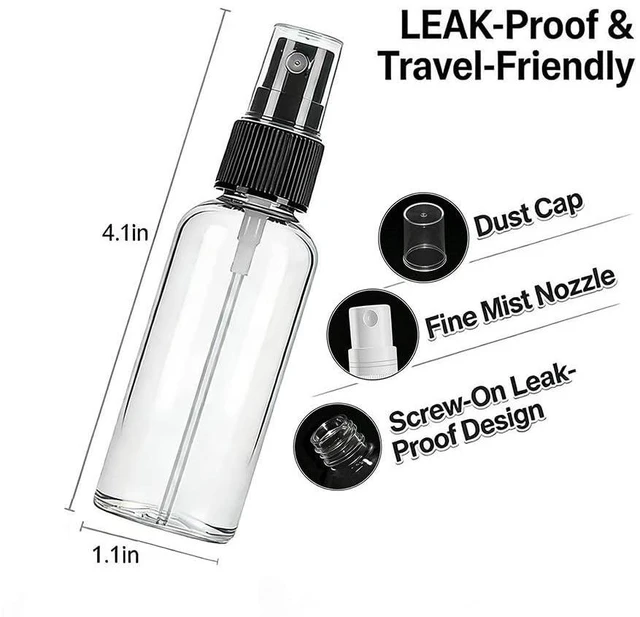 Alt view image 3 of 7 - Lekroos 1 Oz Travel Spray Bottles, Thickened Reusable Refillable Plastic Sprayers 2 Pack