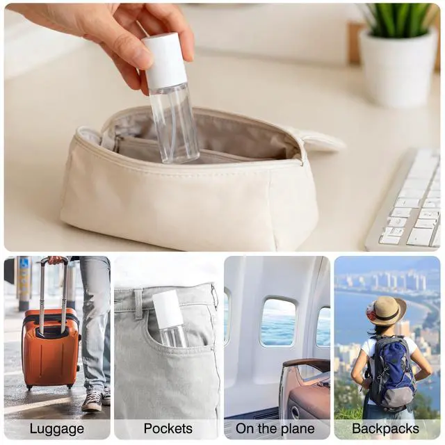 Alt view image 7 of 7 - Small Spray Bottle,Travel Spray Bottles Plastic Portable Refillable Empty Bottles for Outgoing - Leak Proof - Clear