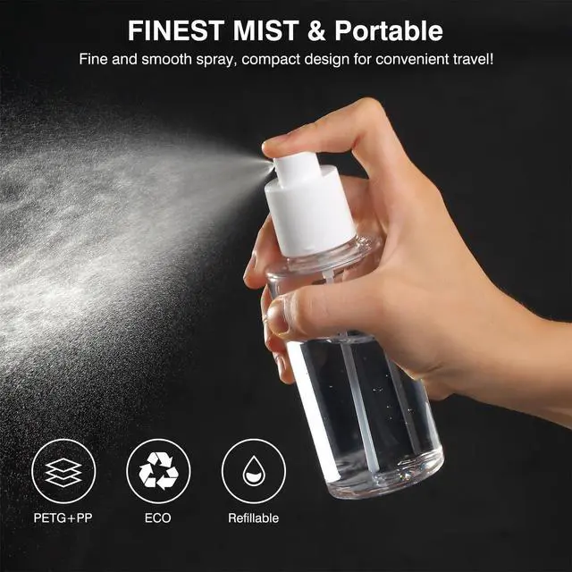 Alt view image 5 of 7 - Small Spray Bottle,Travel Spray Bottles Plastic Portable Refillable Empty Bottles for Outgoing - Leak Proof - Clear