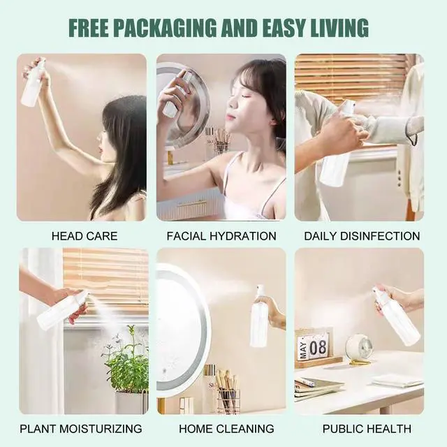 Alt view image 5 of 7 - Small Spray Bottle, Spray Bottles, Clear Empty Fine Mist Plastic Mini Travel Bottle Set, Small Refillable Containers, 2 * 50ml, 2 * 100ml