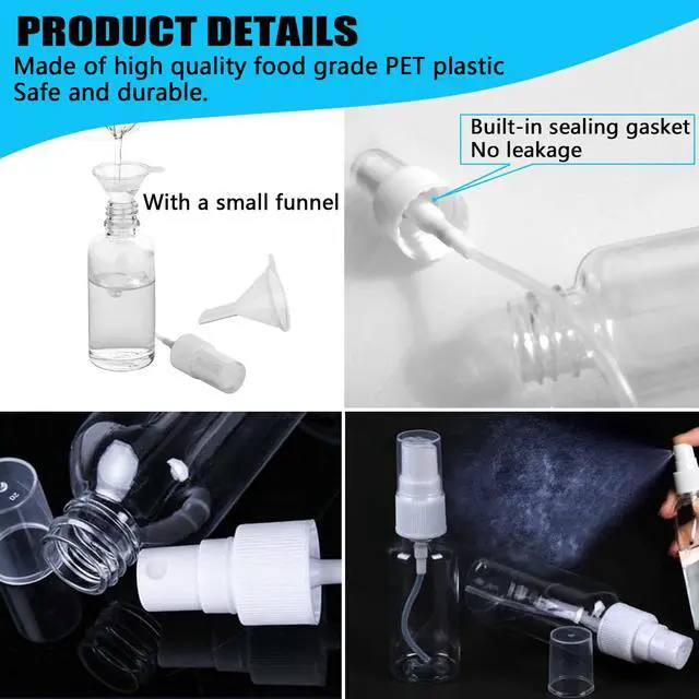 Alt view image 4 of 7 - 7Packs 50ml Spray Bottle,Travel Spray Bottles,Clear Empty Refillable Plastic Bottles,Mini Spray Bottle Small Spray Bottles Transparent Plastic Empty Refillable Holiday Travel Bottle