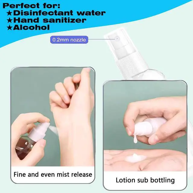 Alt view image 6 of 7 - 7Packs 50ml Spray Bottle,Travel Spray Bottles,Clear Empty Refillable Plastic Bottles,Mini Spray Bottle Small Spray Bottles Transparent Plastic Empty Refillable Holiday Travel Bottle