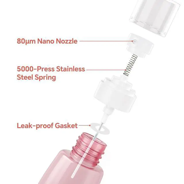 Alt view image 3 of 7 - 2 oz Travel Spray Bottles TSA ApprovedLeak Proof Travel Size Mini Small Fine Mist Spray Bottle 2 oz for Face Hair (5 Pack)