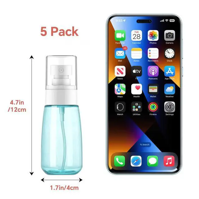 Alt view image 7 of 7 - 2 oz Travel Spray Bottles TSA ApprovedLeak Proof Travel Size Mini Small Fine Mist Spray Bottle 2 oz for Face Hair (5 Pack)