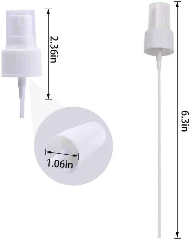 Alt view image 2 of 5 - 4Pcs White Spray Bottle Top 24/410 Cap Size Spray Nozzle for Bottle | 24/410 Cap Size Spray Nozzle for Bottles, Fine Mist Spray Caps with Dip Tube for Essential Oil Bottles, Cleaning Solutions