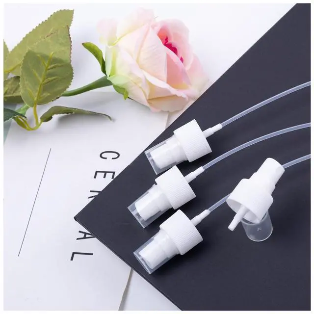 Alt view image 4 of 5 - 4Pcs White Spray Bottle Top 24/410 Cap Size Spray Nozzle for Bottle | 24/410 Cap Size Spray Nozzle for Bottles, Fine Mist Spray Caps with Dip Tube for Essential Oil Bottles, Cleaning Solutions