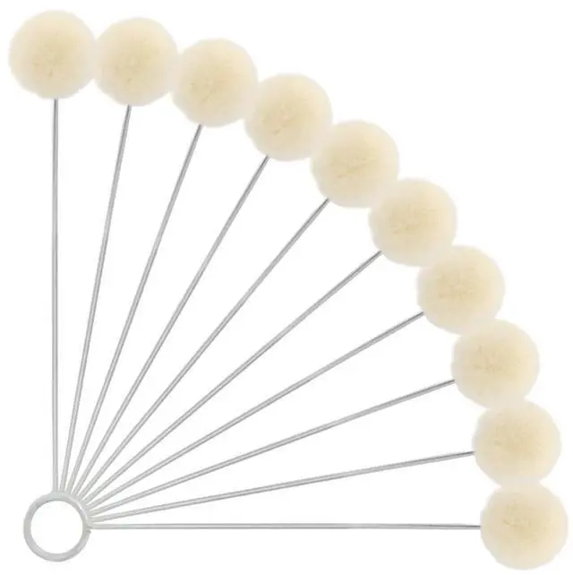 Main image of 10 Pieces Wool Daubers Ball Brush Leather Dye Tool with Metal Handle | Wool Balls Dauber Dyeing Applicator, Leather Dye Applicator for DIY Crafts Projects