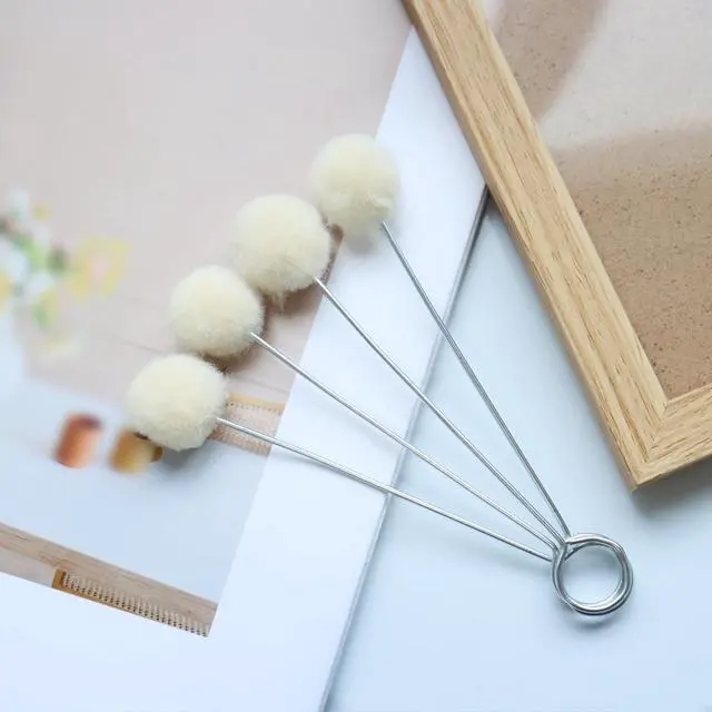 Alt view image 5 of 7 - 10 Pieces Wool Daubers Ball Brush Leather Dye Tool with Metal Handle | Wool Balls Dauber Dyeing Applicator, Leather Dye Applicator for DIY Crafts Projects