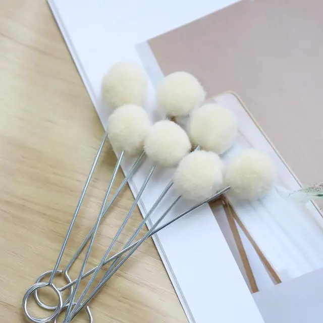 Alt view image 6 of 7 - 10 Pieces Wool Daubers Ball Brush Leather Dye Tool with Metal Handle | Wool Balls Dauber Dyeing Applicator, Leather Dye Applicator for DIY Crafts Projects