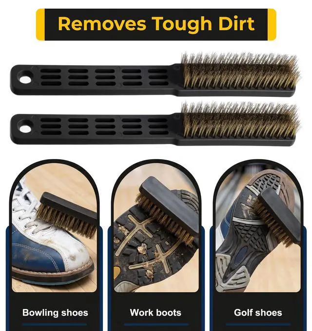 Alt view image 5 of 7 - 2 Pcs Bowling Shoe Brush for Bottom, Portable Bowling Shoe Cleaner Brush, Soft Bristles for Effective Slide Maintenance, Cleaning Tool for Bowling Alley, Training and Daily Shoe Care