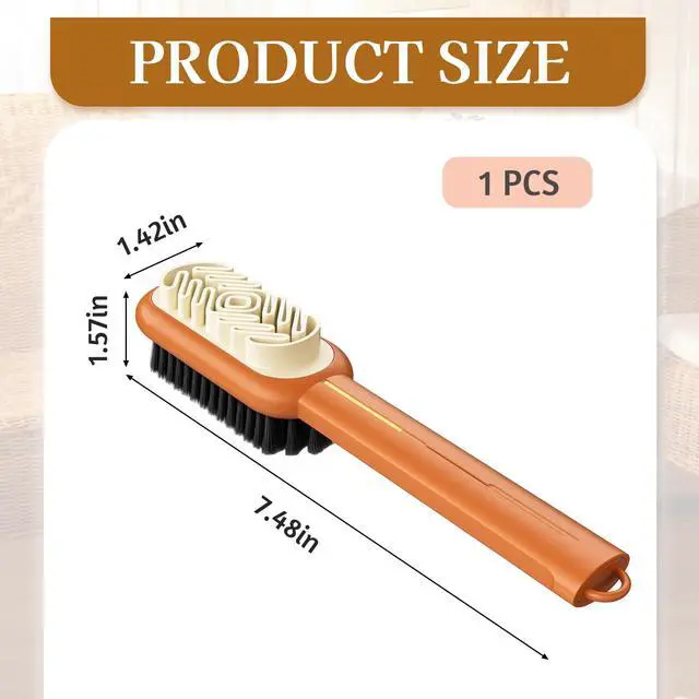 Alt view image 2 of 7 - Suede Brush, Rubber Shoe Brush, Orange and Gold Shoe Cleaning Brush Suitable for Professional Leather Care and Footwear Enthusiasts